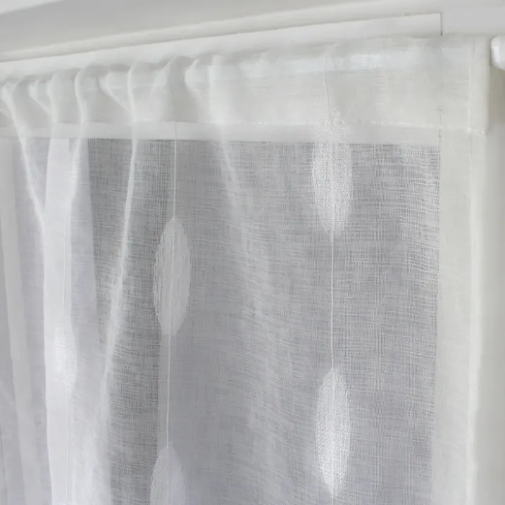 Paire de petits vitrages jacquard motif ovale