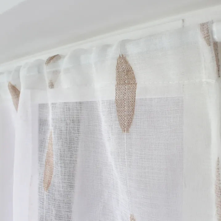 Paire de petits vitrages jacquard motif ovale