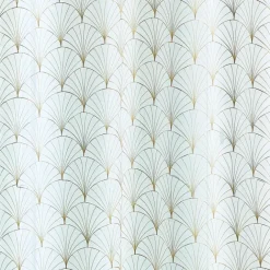 Paire de petits voilages brodés au style art déco