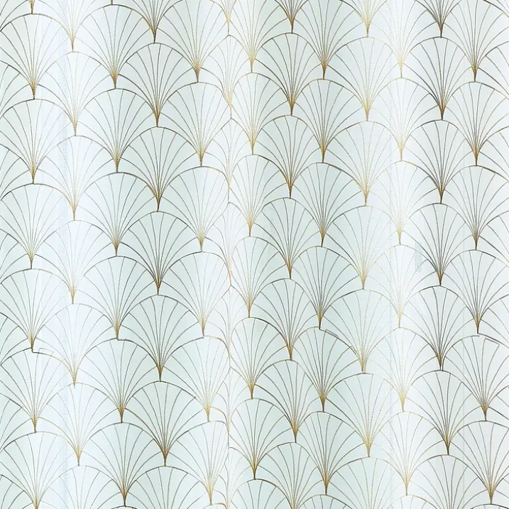 Paire de petits voilages brodés au style art déco