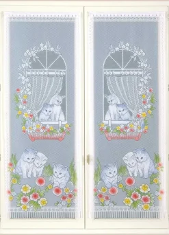 Paire de Petits voilages Droits à Franges