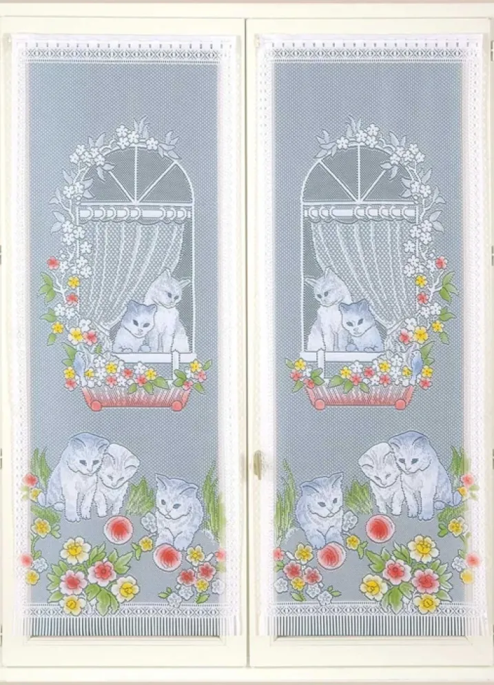 Paire de Petits voilages Droits à Franges