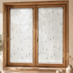 Paire de petits voilages en organza jacquard motifs de gouttes