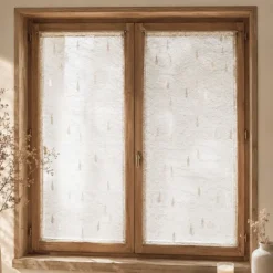 Paire de petits voilages en organza jacquard motifs de gouttes