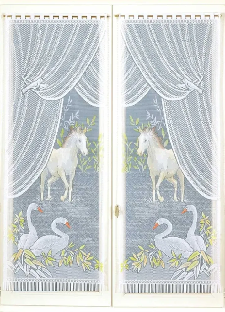 Paire de petits voilages Esprit "Equestre"