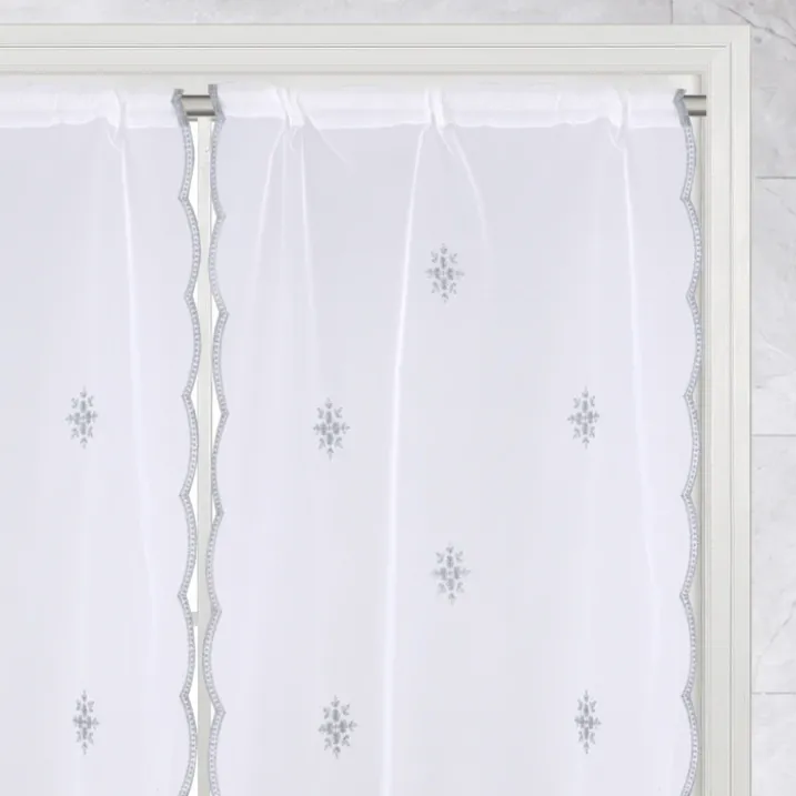 Paire de petits voilages motif flocons