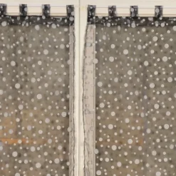 Paire de petits voilages motif de bulles argentées