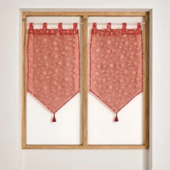 Paire de petits voilages motif de bulles argentées