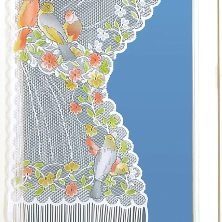 Paire de rideaux "Bonne-Femme" dentelle et franges