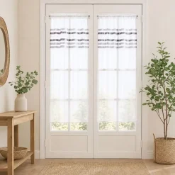Paire de rideaux droits rayures horizontales