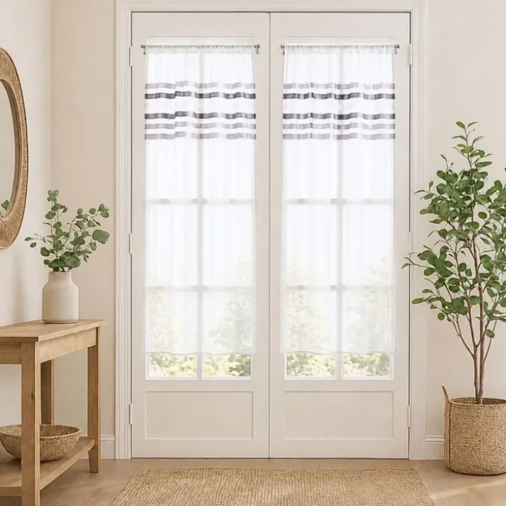 Paire de rideaux droits rayures horizontales
