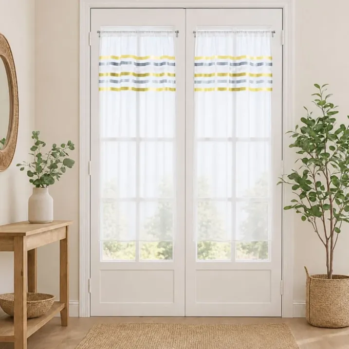 Paire de rideaux droits rayures horizontales