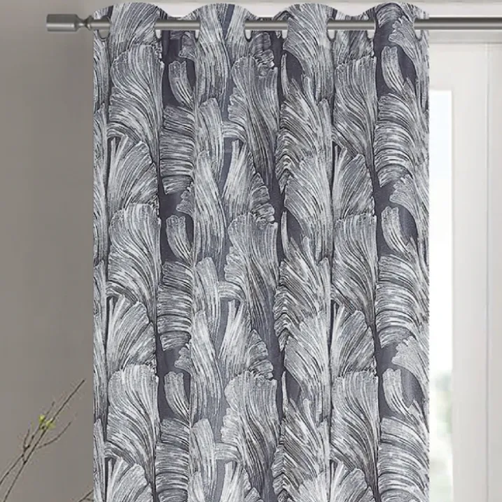 Paire de rideaux jacquard tissé abstrait avec relief