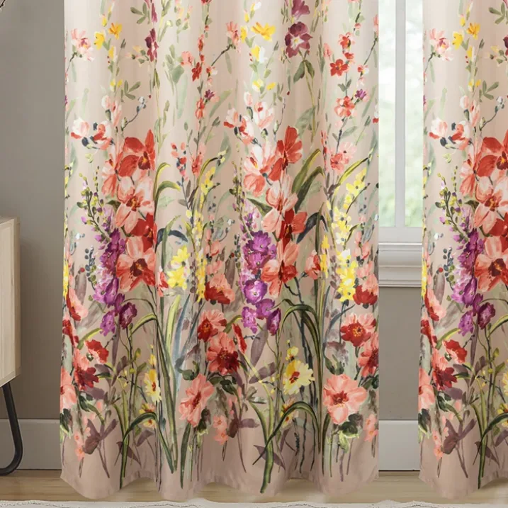 Paire de Rideauxoccultants motif floral