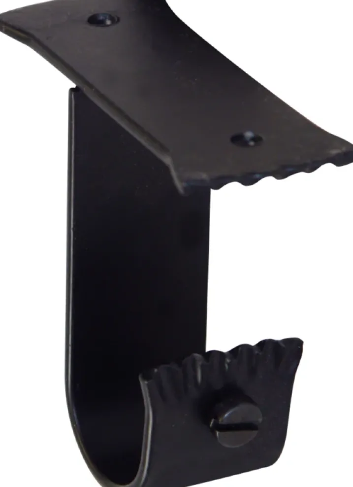 Paire de Supports Plafond en Fer Forgé Noir diam 28mm