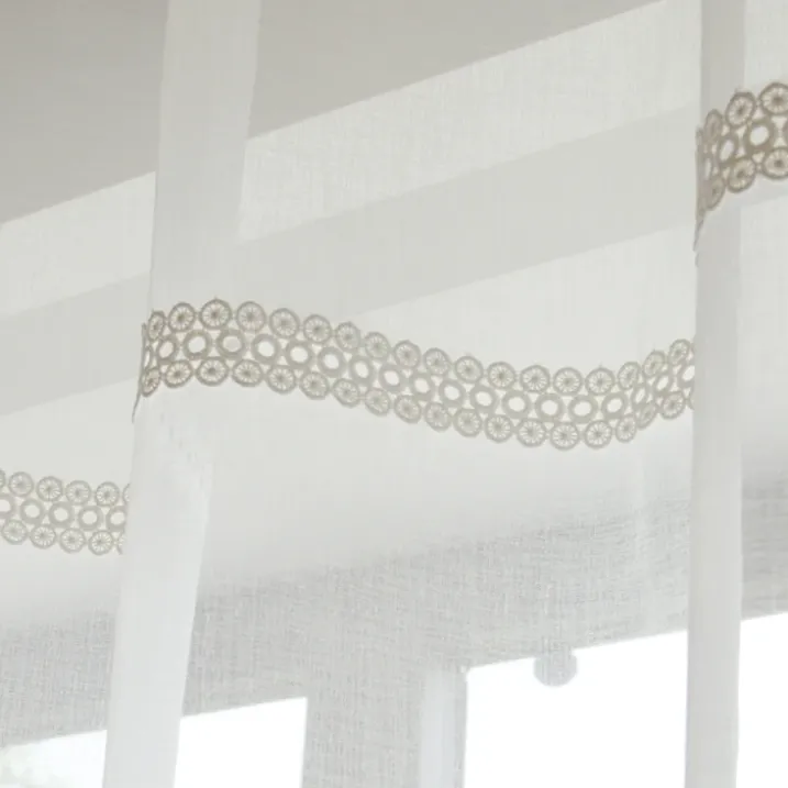 Paire de voilages avec ruban macramé