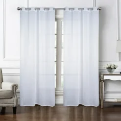 Paire de voilages à bandes verticales brillantes