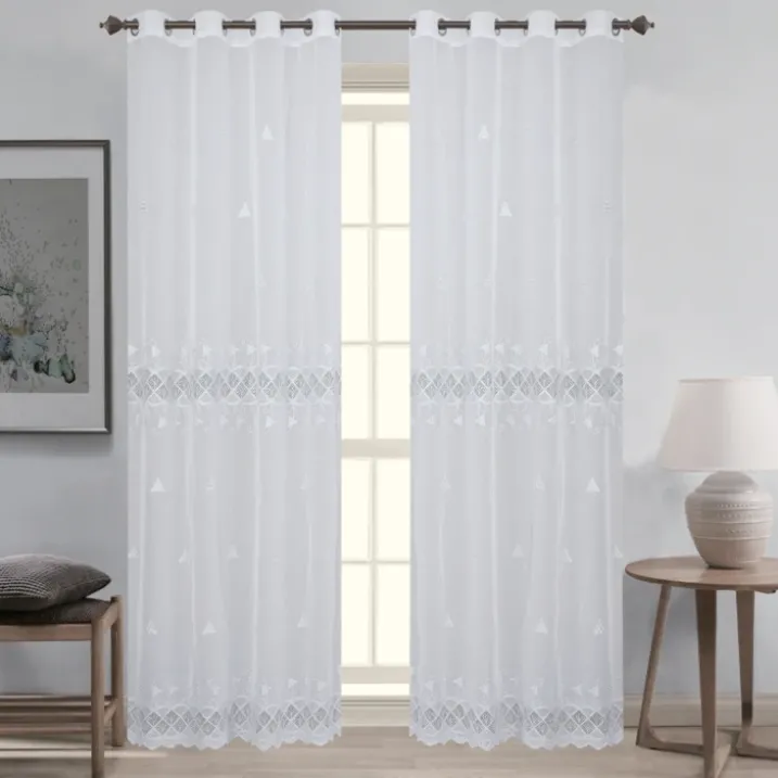 Paire de voilages macramé pour baie vitrée