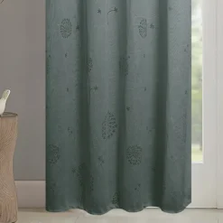 Paire de voilages à oeillets fleurs effet tissé