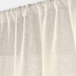 Paire de voilages passe-tringle en voile tissé pour porte-fenêtre