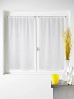 Paire de voilages vitrage effet maille à fils lurex
