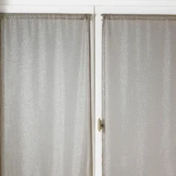 Paire de voilages vitrage effet maille à fils lurex