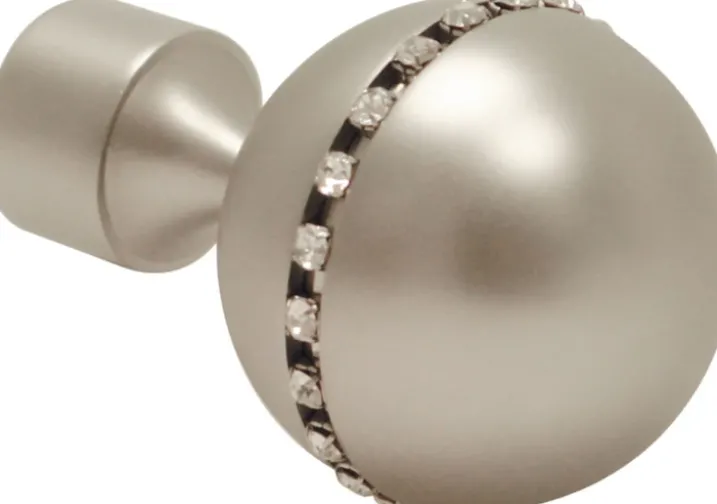Paire embouts de tringle "Sphère strassée"