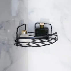 Panier d'angle de douche noir