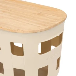 Panier de rangement avec couvercle en bambou