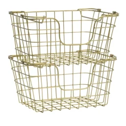 Panier de rangement empilable en fil de fer