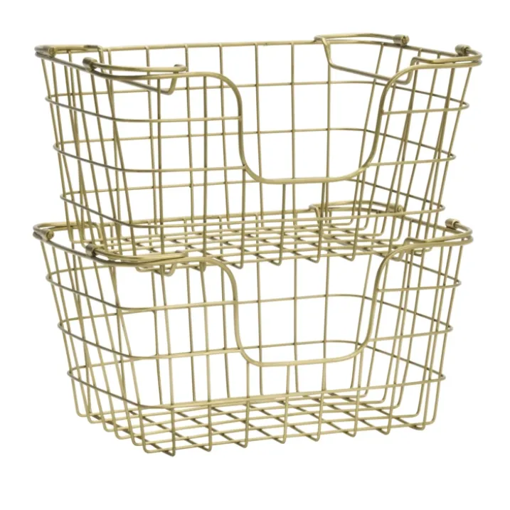 Panier de rangement empilable en fil de fer