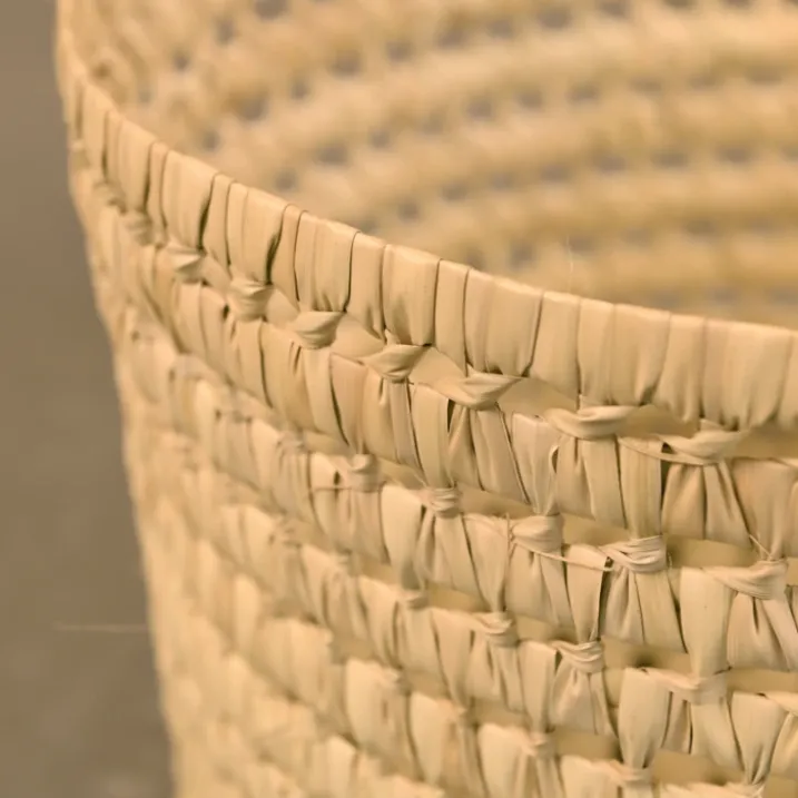 Panier de rangement rond feuilles de palmier