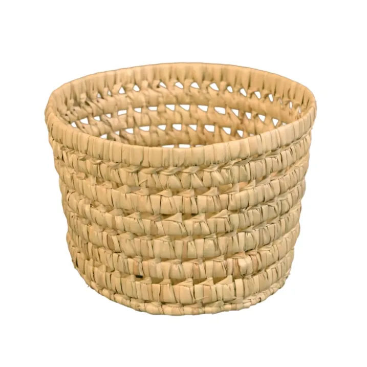 Panier de rangement rond feuilles de palmier