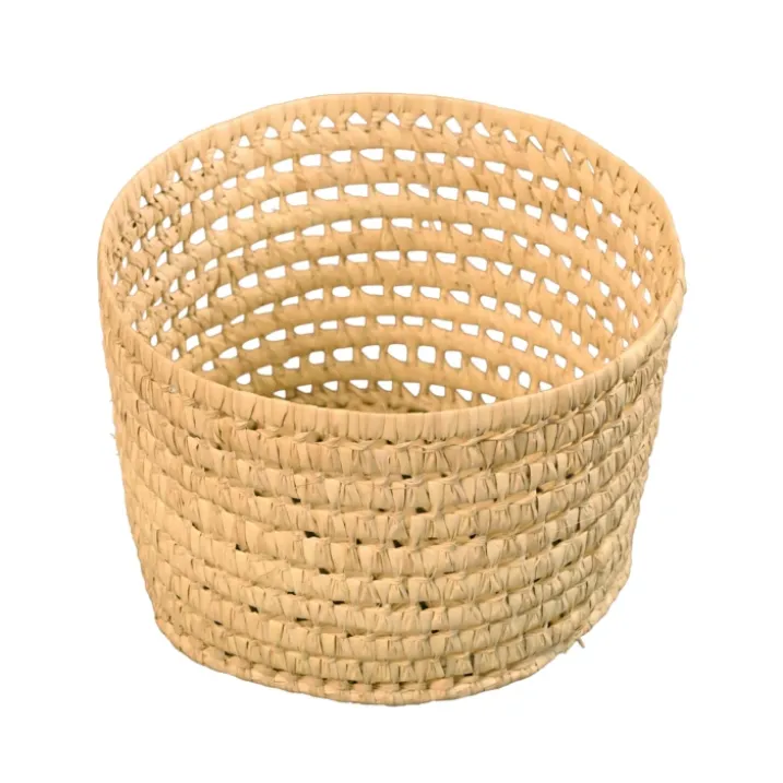 Panier de rangement rond feuilles de palmier