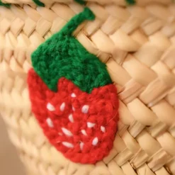 Panier Fraises brodées
