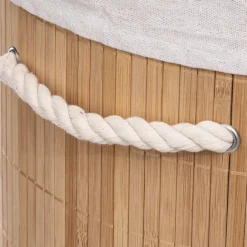 Panier à linge rond en bambou 48L