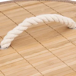 Panier à linge rond en bambou 48L