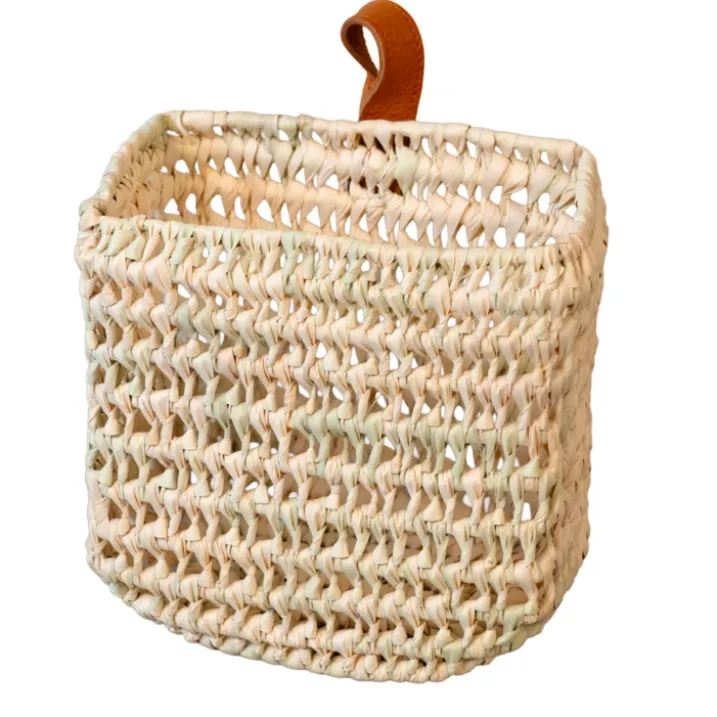 Panier à suspendre demi cercle anse cuir