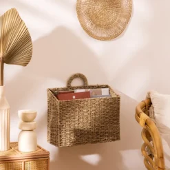 Panier à suspendre en rotin