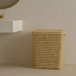 Panière à linge rectangle palmier