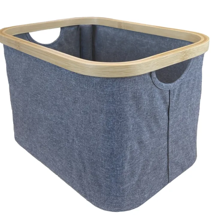 Panière pliante en tissu et bambou