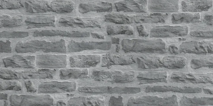 Papier Peint imitation "Mur de Pierres avec joint grisé"