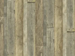 Papier Peint imitation "Planches Cloutées"