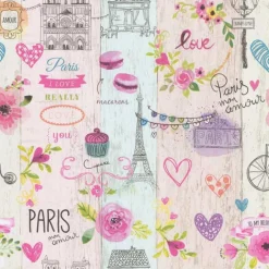 Papier peint LUTECE imprimé Paris girly