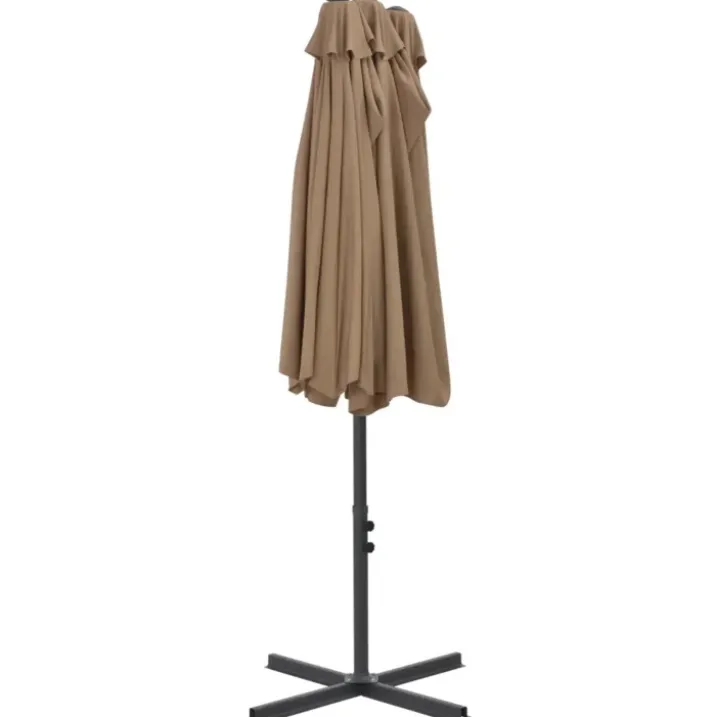 Parasol d'extérieur double toit et poteau en aluminium