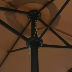 Parasol d'extérieur double toit et poteau en aluminium