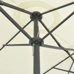 Parasol d'extérieur double toit et poteau en aluminium