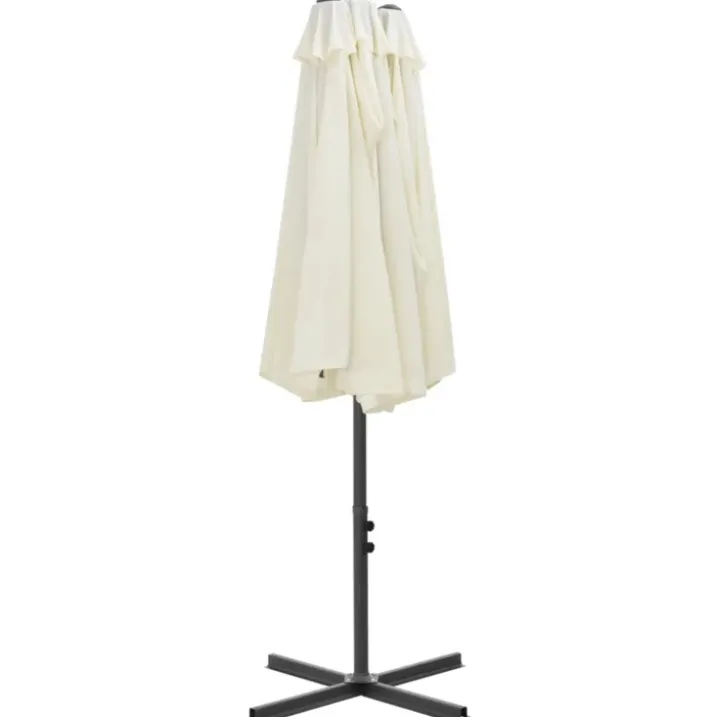 Parasol d'extérieur double toit et poteau en aluminium