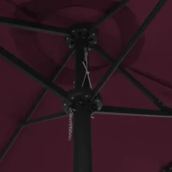 Parasol d'extérieur double toit et poteau en aluminium