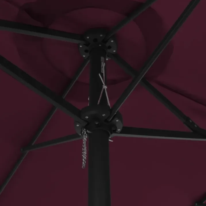 Parasol d'extérieur double toit et poteau en aluminium
